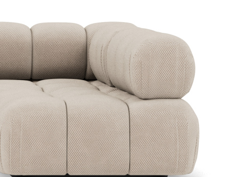 Canapé panoramique modulable d'angle droit 7 places en velours texturé Ruby