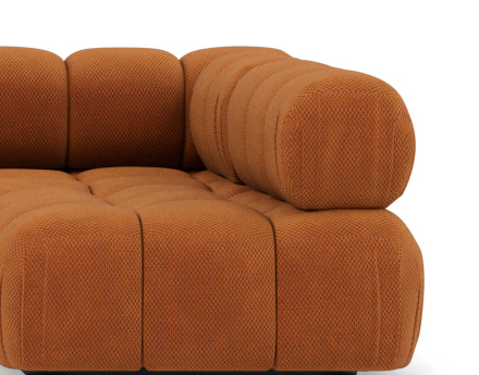 Canapé panoramique modulable d'angle droit 7 places en velours texturé Ruby