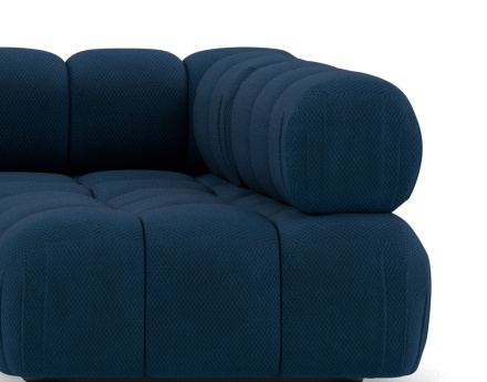 Canapé panoramique modulable d'angle droit 7 places en velours texturé Ruby