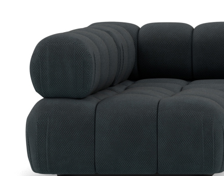 Canapé panoramique modulable d'angle gauche 7 places en velours texturé Ruby