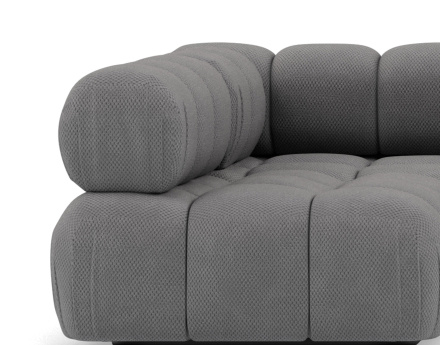 Canapé panoramique modulable d'angle gauche 7 places en velours texturé Ruby