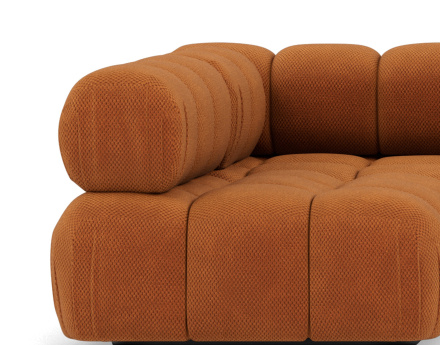 Canapé panoramique modulable d'angle gauche 7 places en velours texturé Ruby