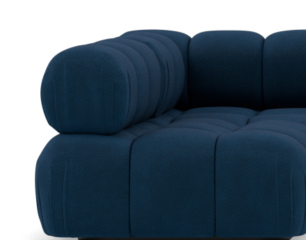 Canapé panoramique modulable d'angle gauche 7 places en velours texturé Ruby