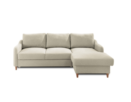 Canapé d'angle droit convertible avec coffre 4 places en tissu Will