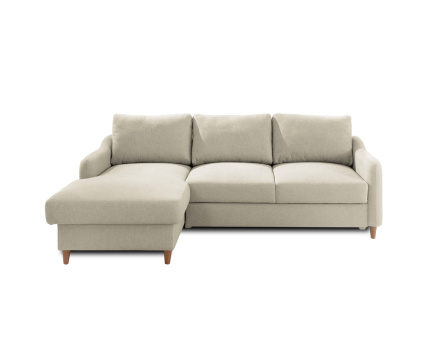 Canapé d'angle gauche convertible avec coffre 4 places en tissu Will