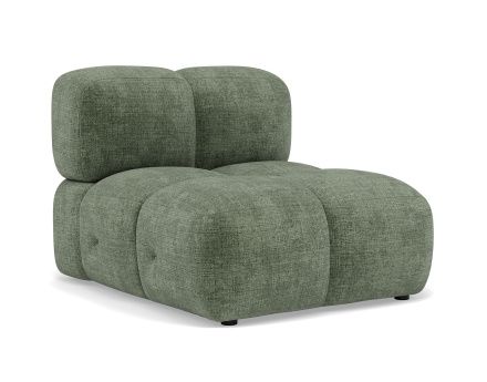 Module d'assise sans accoudoir en velours texturé Grace