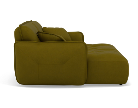 Canapé droit 4 places avec double méridienne assise profonde en tissu texturé Thais