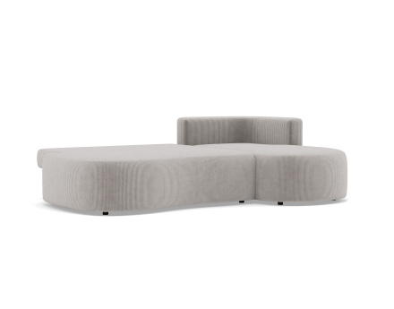 Canapé d'angle droit 4 places convertible avec coffre en velours côtelé Mahina