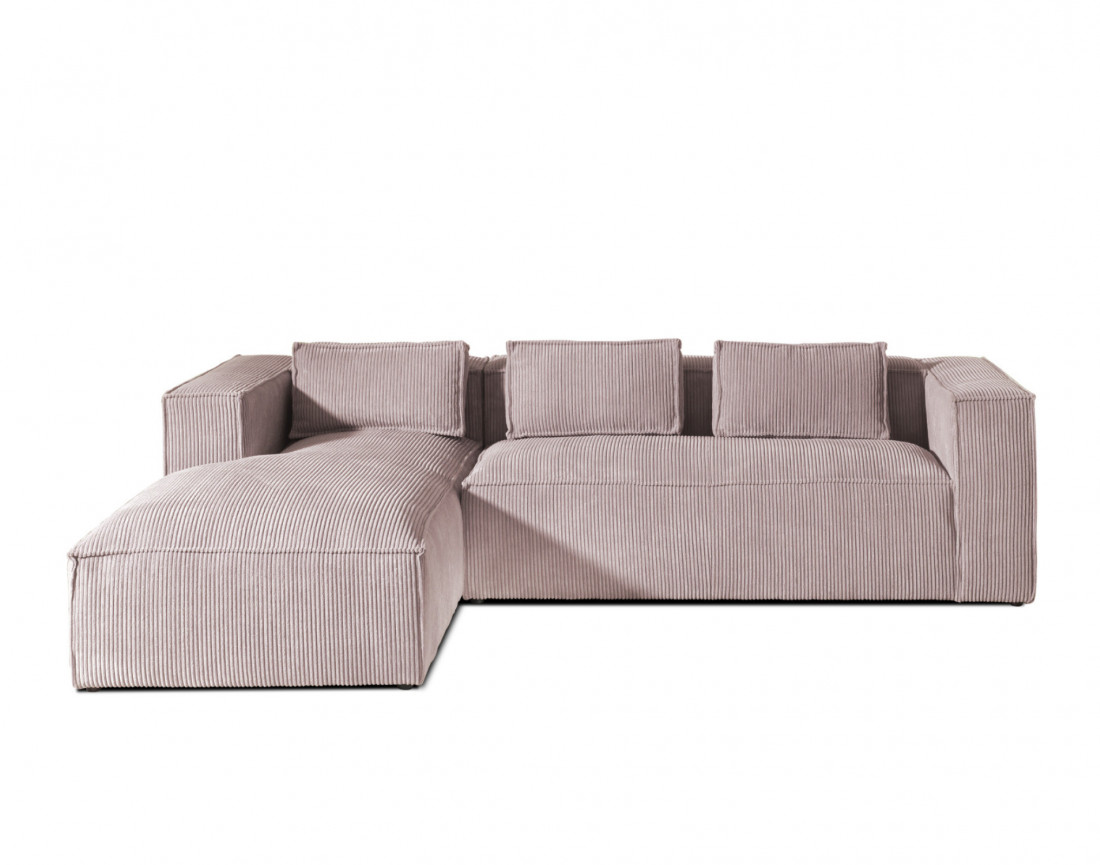 Stella - canapé d'angle en velours côtelé - 4 places - style contemporain  - gauche