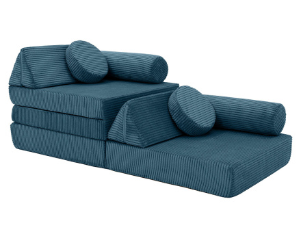 Canapé droit 2 places en velours côtelé Ines