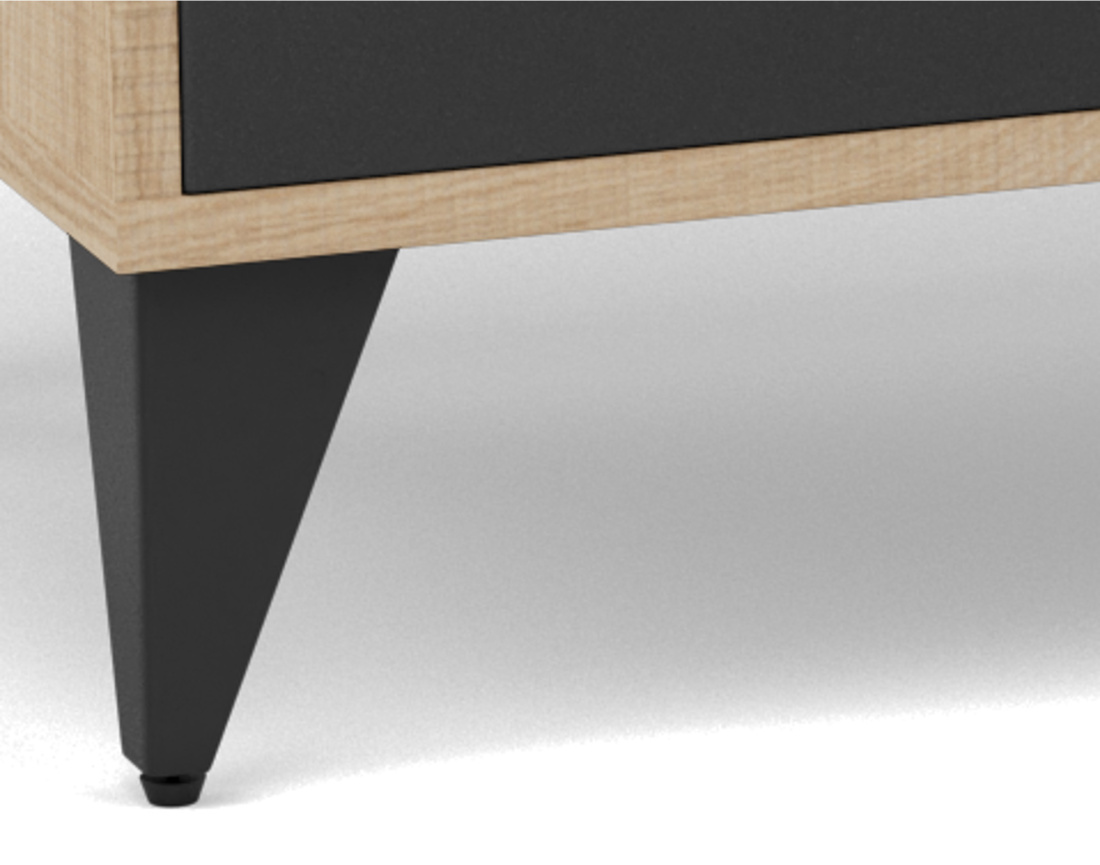 Buffet bas bois et métal noir 3 tiroirs et 2 portes 140 cm Tribeca