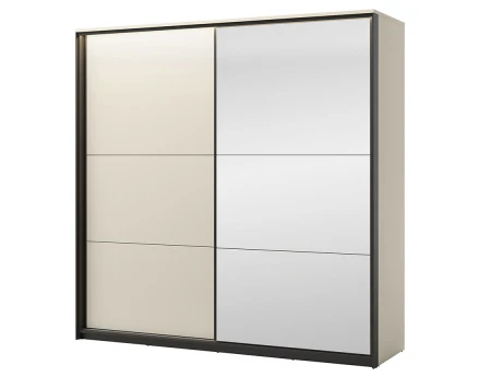Armoire 2 portes coulissantes led et miroir inclus 220x221 cm Kimi