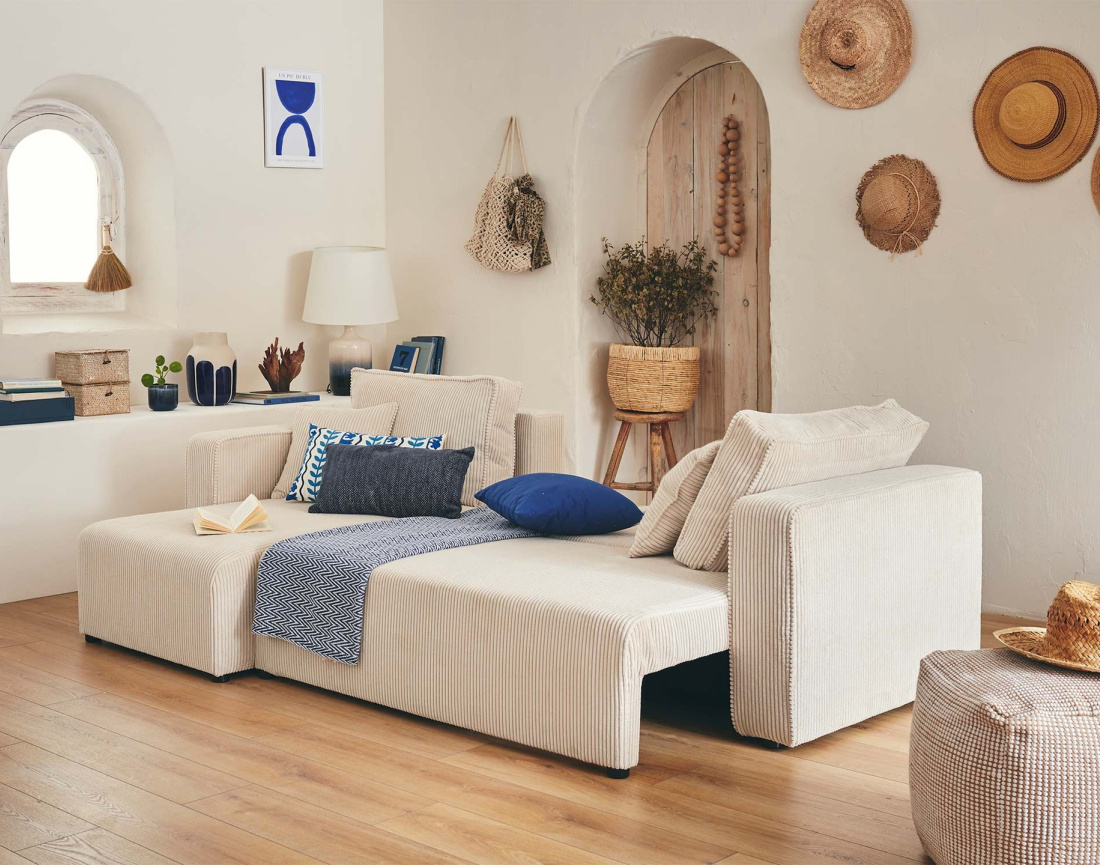 Fauteuil pieds en métal en tissu texturé Adelia