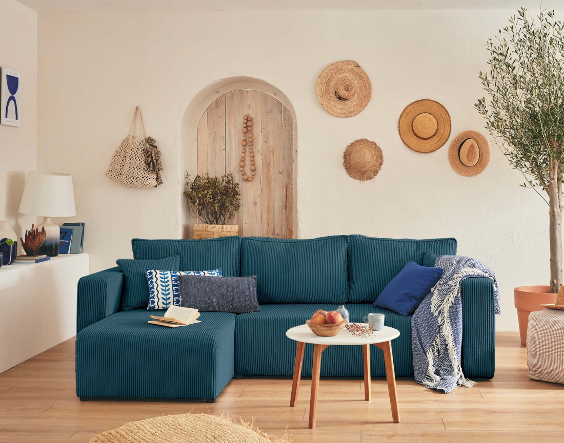 Fauteuil pieds en métal en tissu texturé Adelia