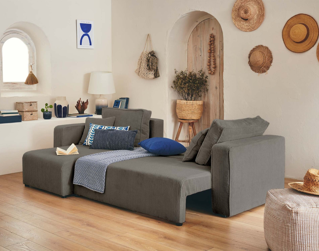 Fauteuil pieds en métal en tissu texturé Adelia