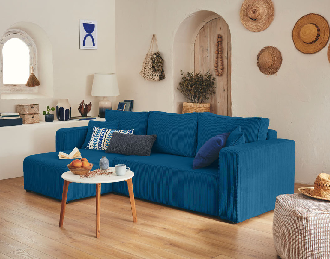 Fauteuil pieds en métal en tissu texturé Adelia