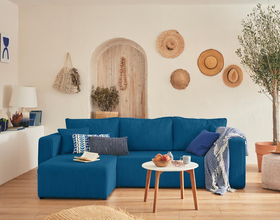 Lot de 2 tables basses gigognes en bois massif de manguier 93 et 76 cm Dayo