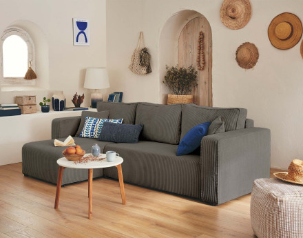 Lot de 2 tables basses gigognes en bois massif de manguier 93 et 76 cm Dayo