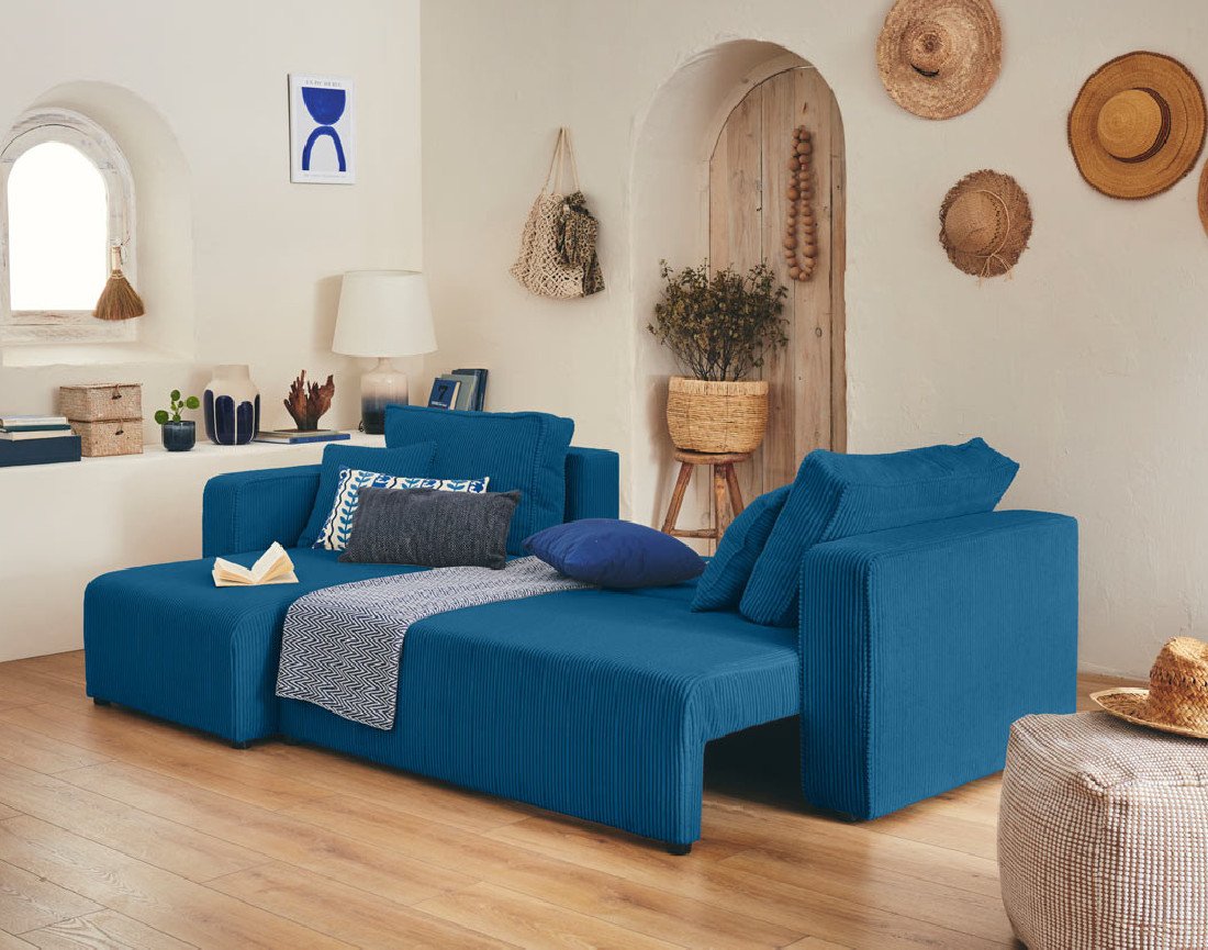 Lot de 2 tables basses gigognes en bois massif de manguier 93 et 76 cm Dayo