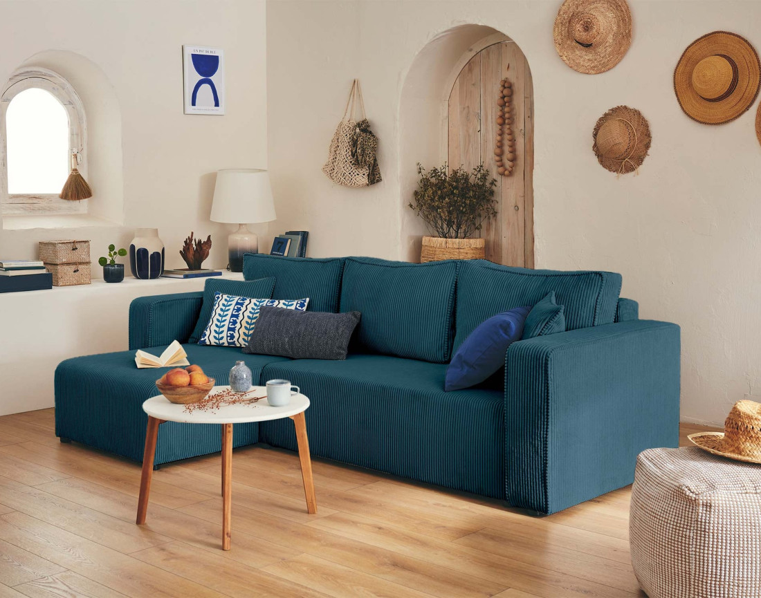 Lot de 2 chaises pieds en métal en tissu texturé Adelia