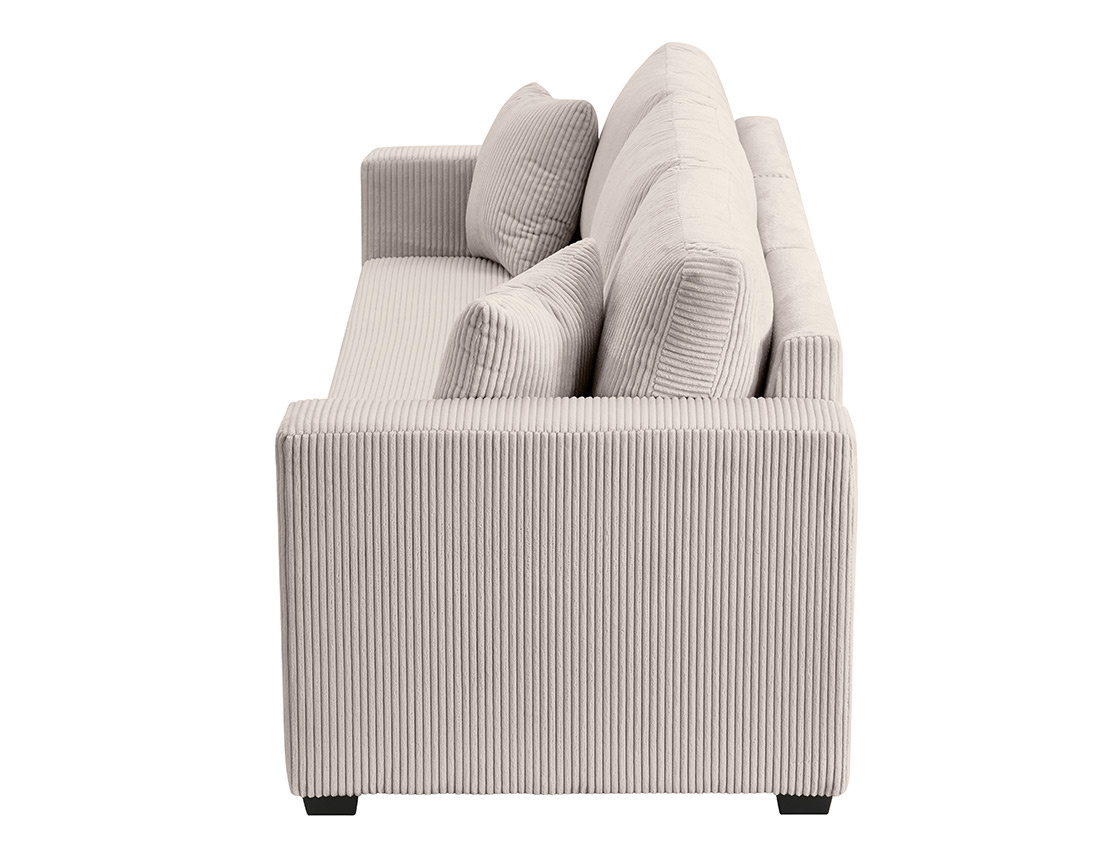 Canapé droit 3 places convertible en velours côtelé Cyrus