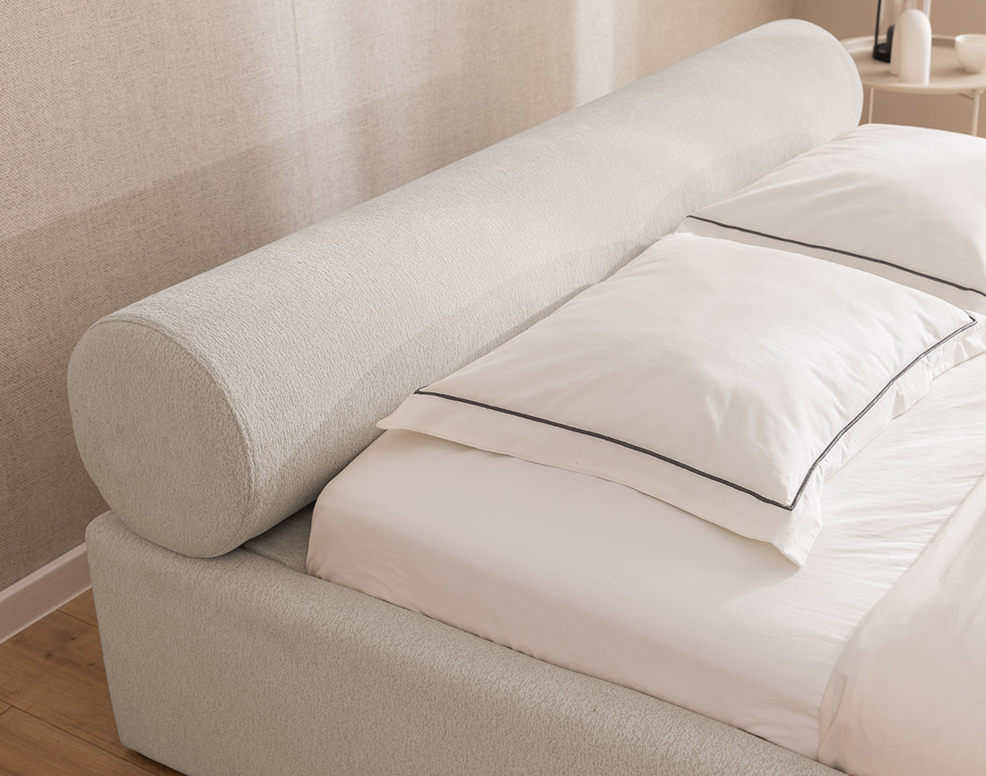 Lit coffre 160x200 cm en tissu texturé sommier inclus Billy