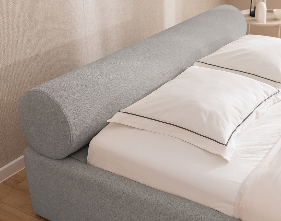 Lit coffre 160x200 cm en tissu texturé sommier inclus Billy