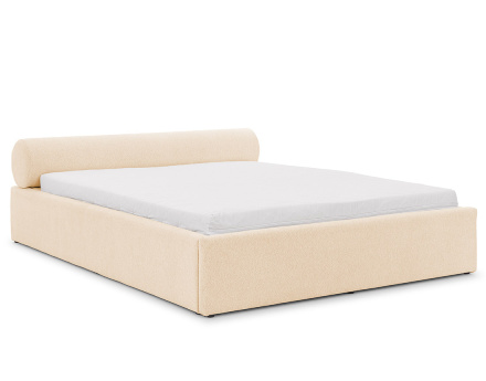 Lit coffre 180x200 cm en tissu texturé sommier inclus Billy