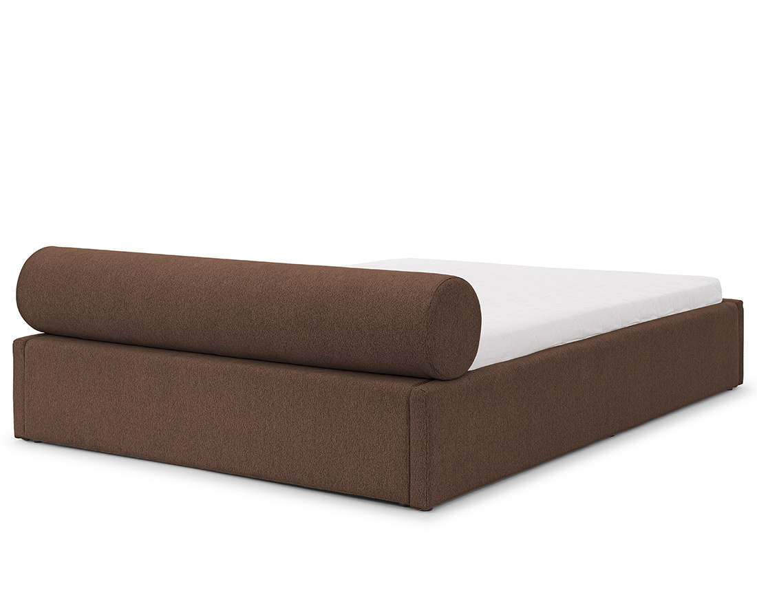 Lit coffre 180x200 cm en tissu texturé sommier inclus Billy