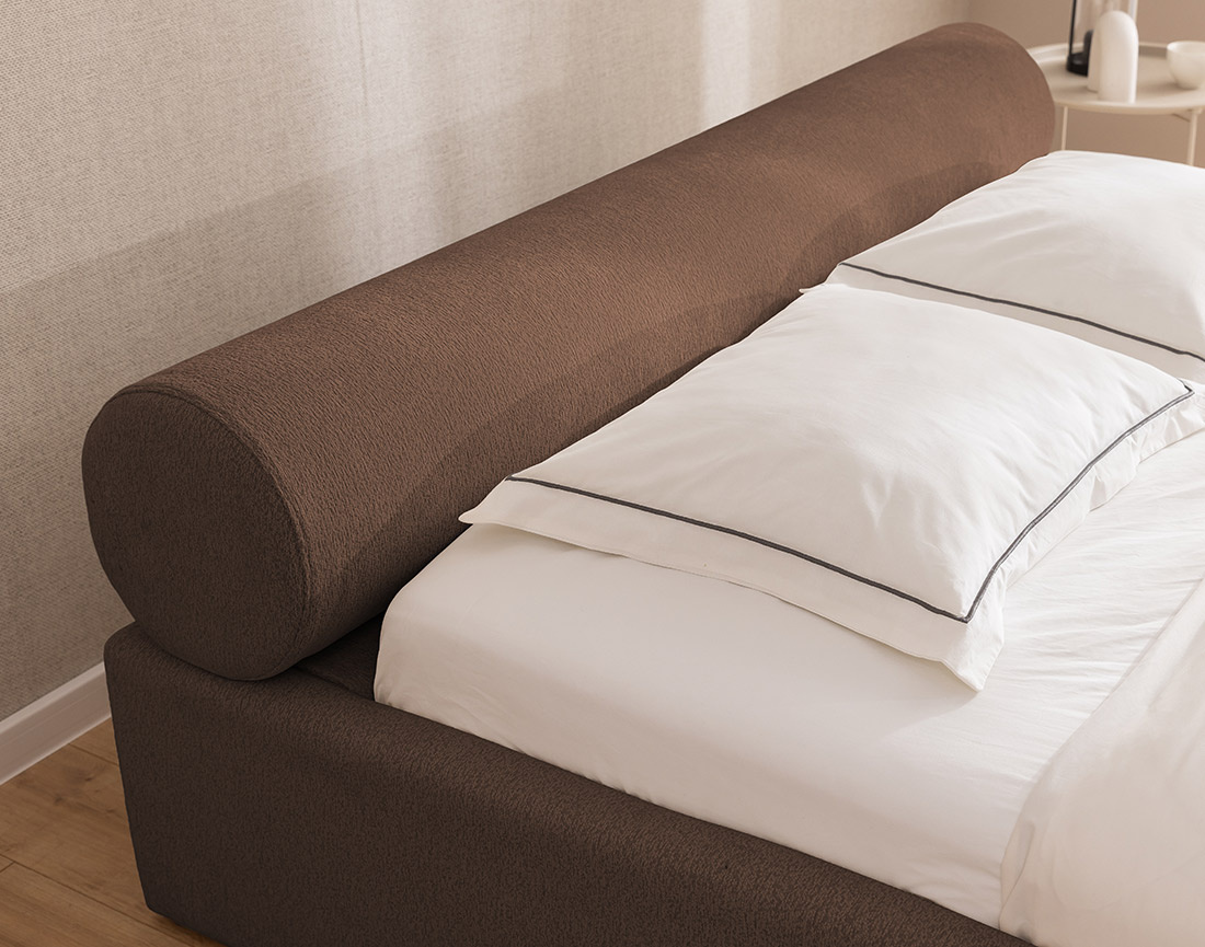 Lit coffre 180x200 cm en tissu texturé sommier inclus Billy