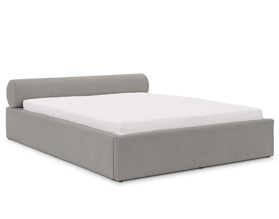 Lit coffre 180x200 cm en tissu texturé sommier inclus Billy