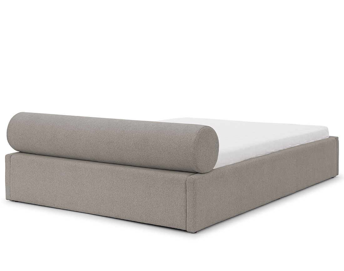 Lit coffre 180x200 cm en tissu texturé sommier inclus Billy