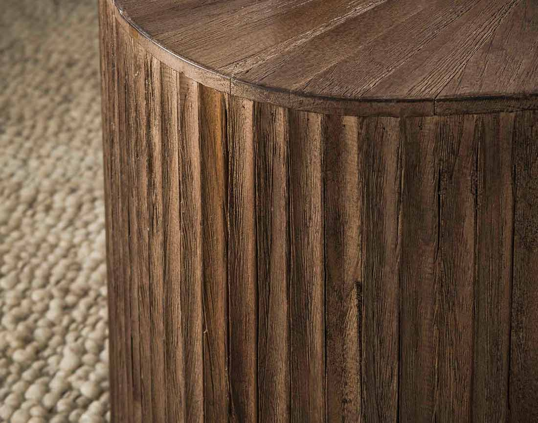 Lot de 2 tables basses gigognes en teck massif 73 et 53 cm Tania