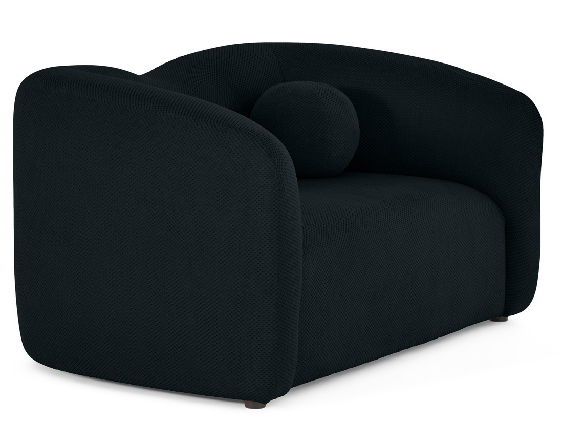 Canapé droit 2 places en velours texturé Charles