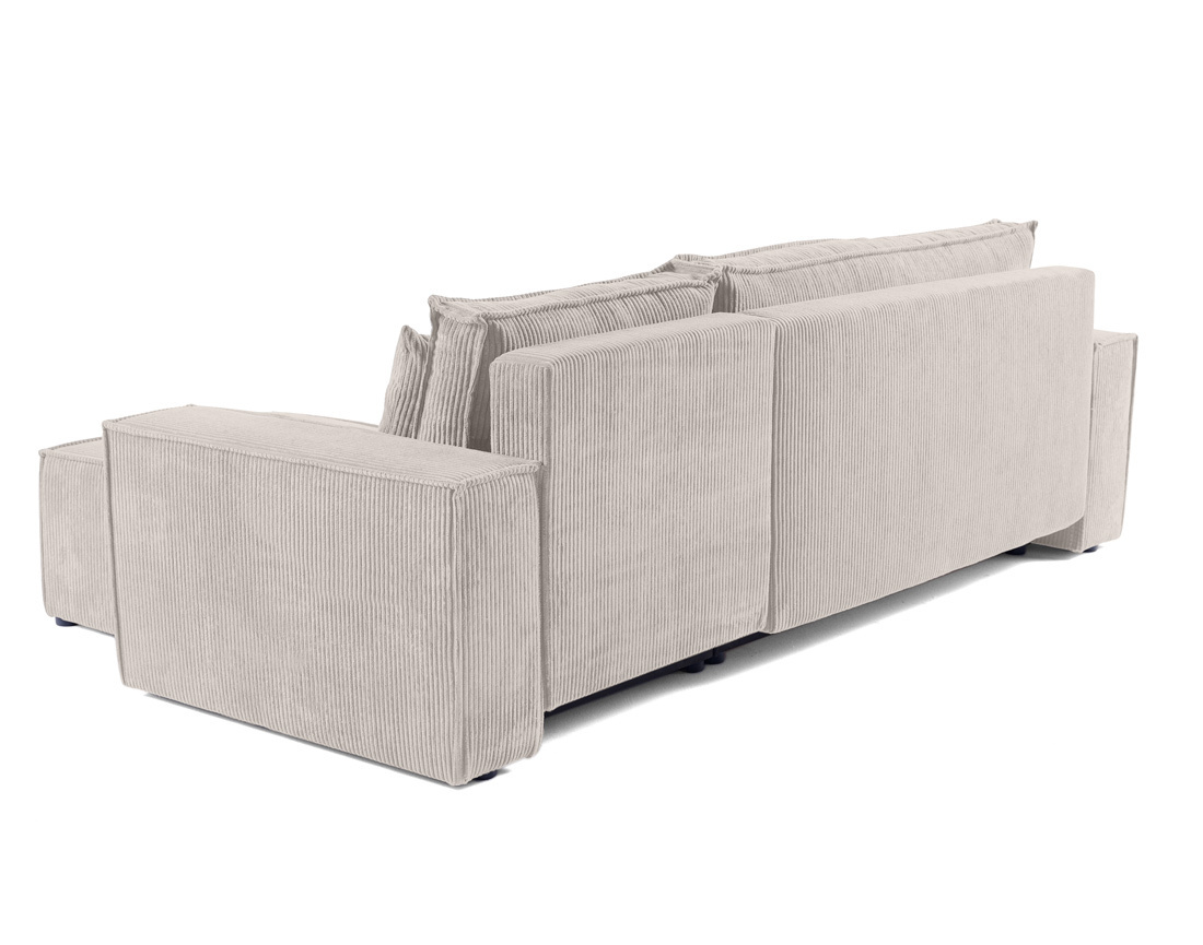 Canapé d'angle réversible 4 places - convertible avec coffre - en velours côtelé - Cezanne