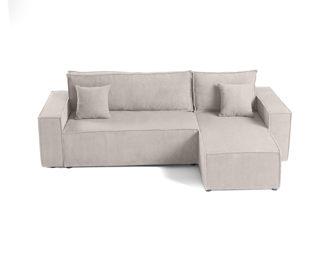 Canapé d'angle réversible 4 places - convertible avec coffre - en velours côtelé - Cezanne