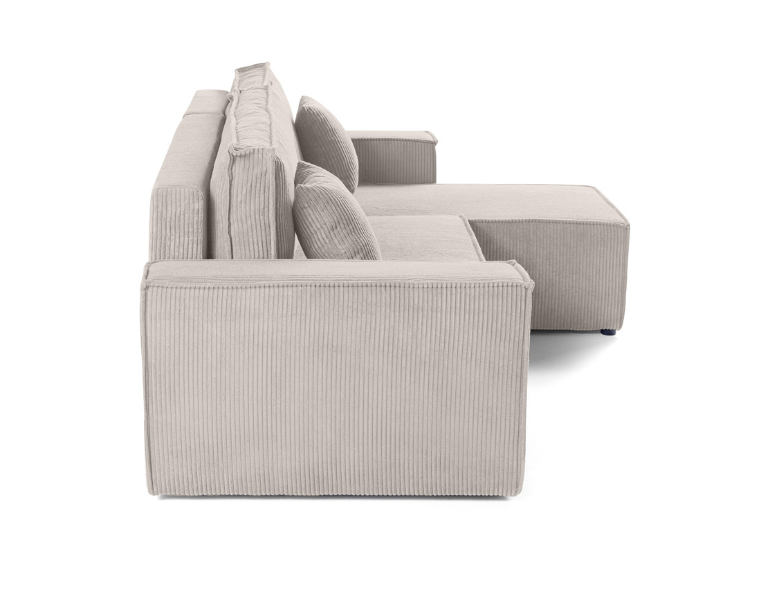 Canapé d'angle réversible 4 places - convertible avec coffre - en velours côtelé - Cezanne