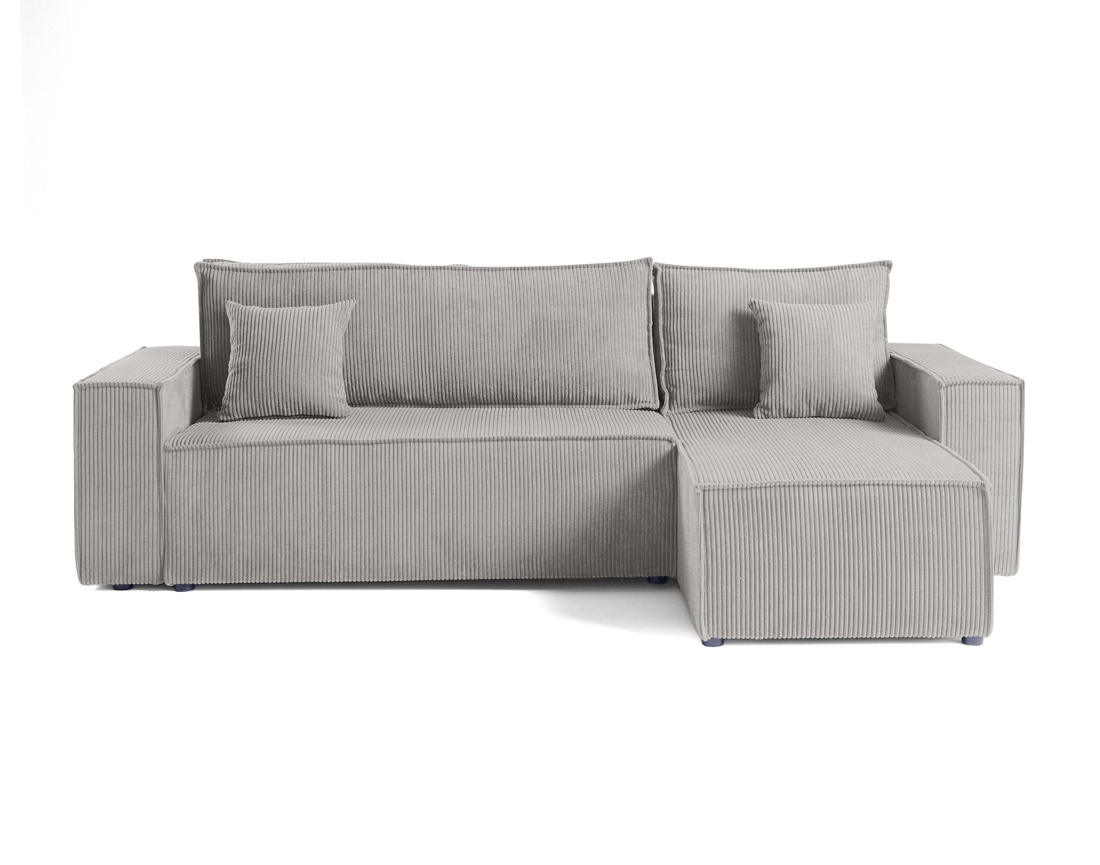 Canapé d'angle réversible 4 places - convertible avec coffre - en velours côtelé - Cezanne
