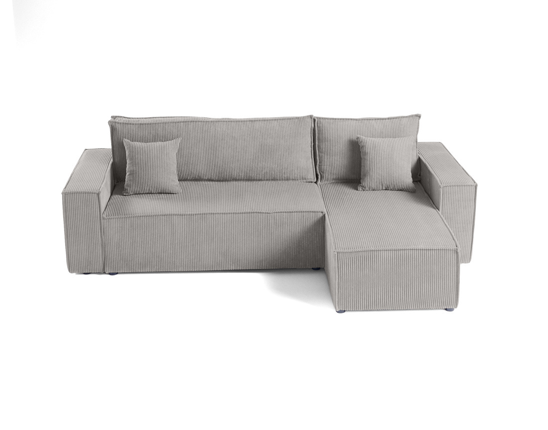 Canapé d'angle réversible 4 places - convertible avec coffre - en velours côtelé - Cezanne