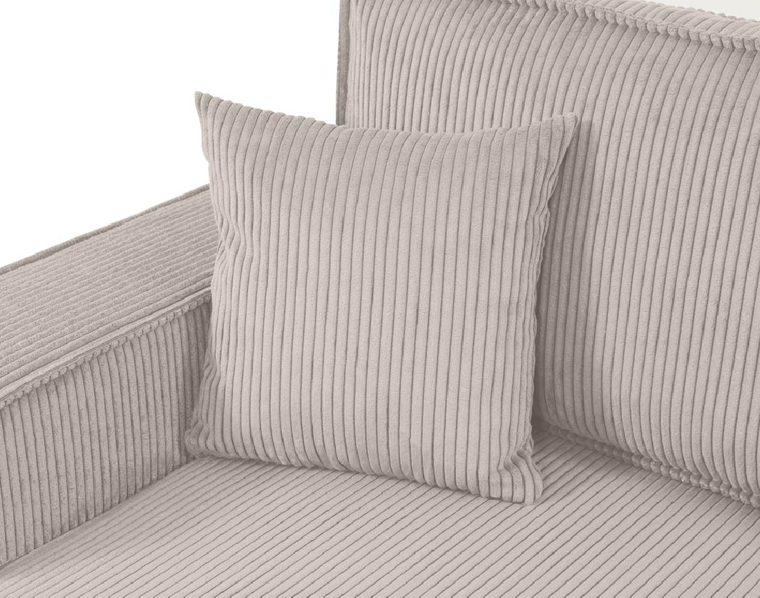 Canapé panoramique en U 7 places convertible avec coffre en velours côtelé Cezanne