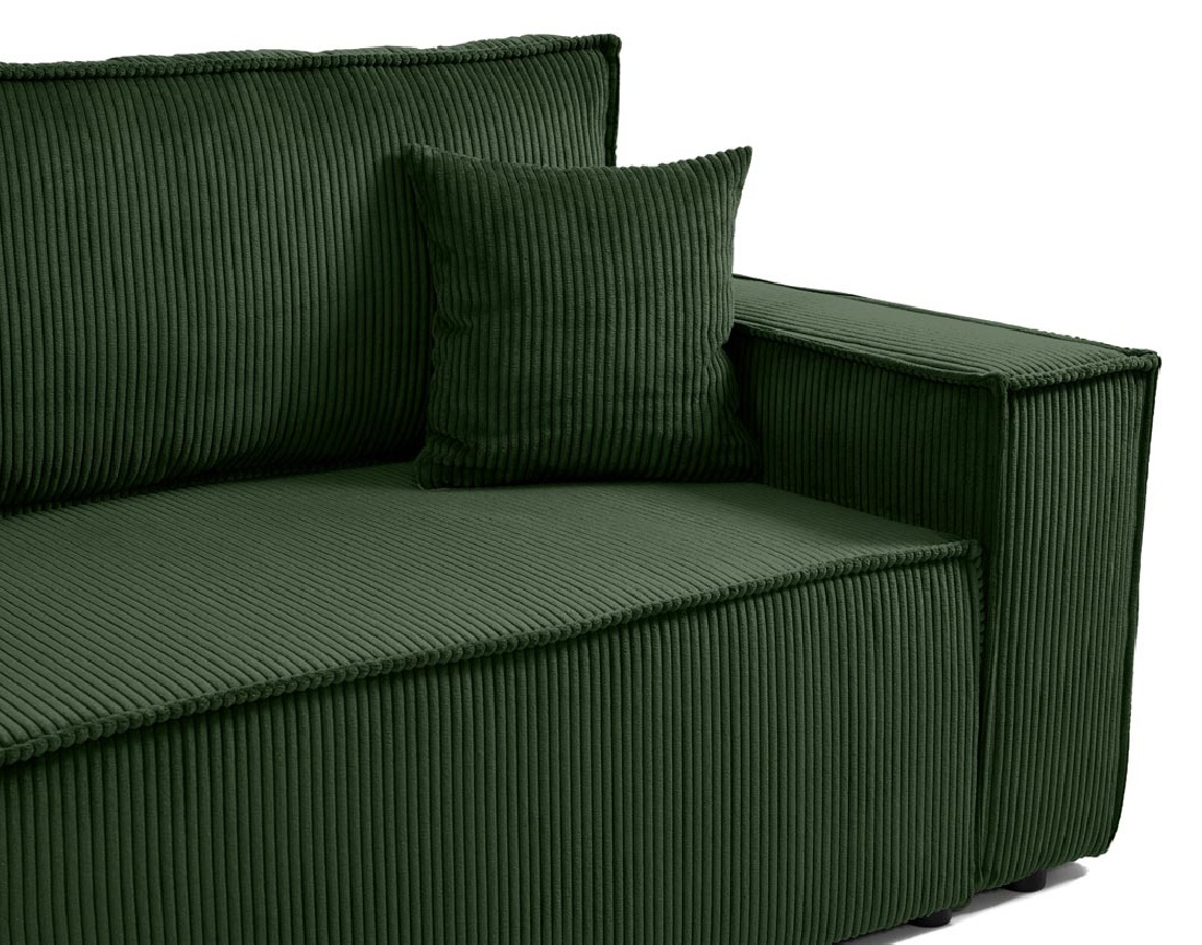 Canapé droit 3 places convertible avec coffre en velours côtelé Cezanne