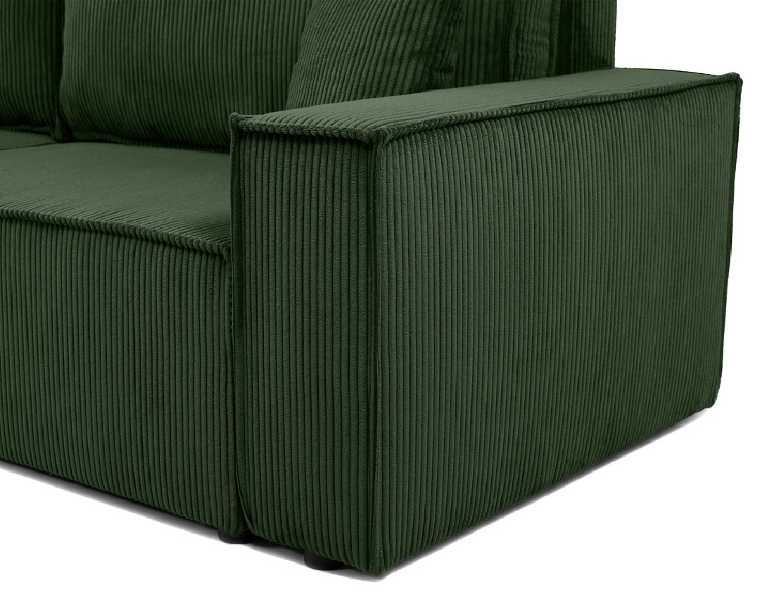 Canapé droit 3 places convertible avec coffre en velours côtelé Cezanne