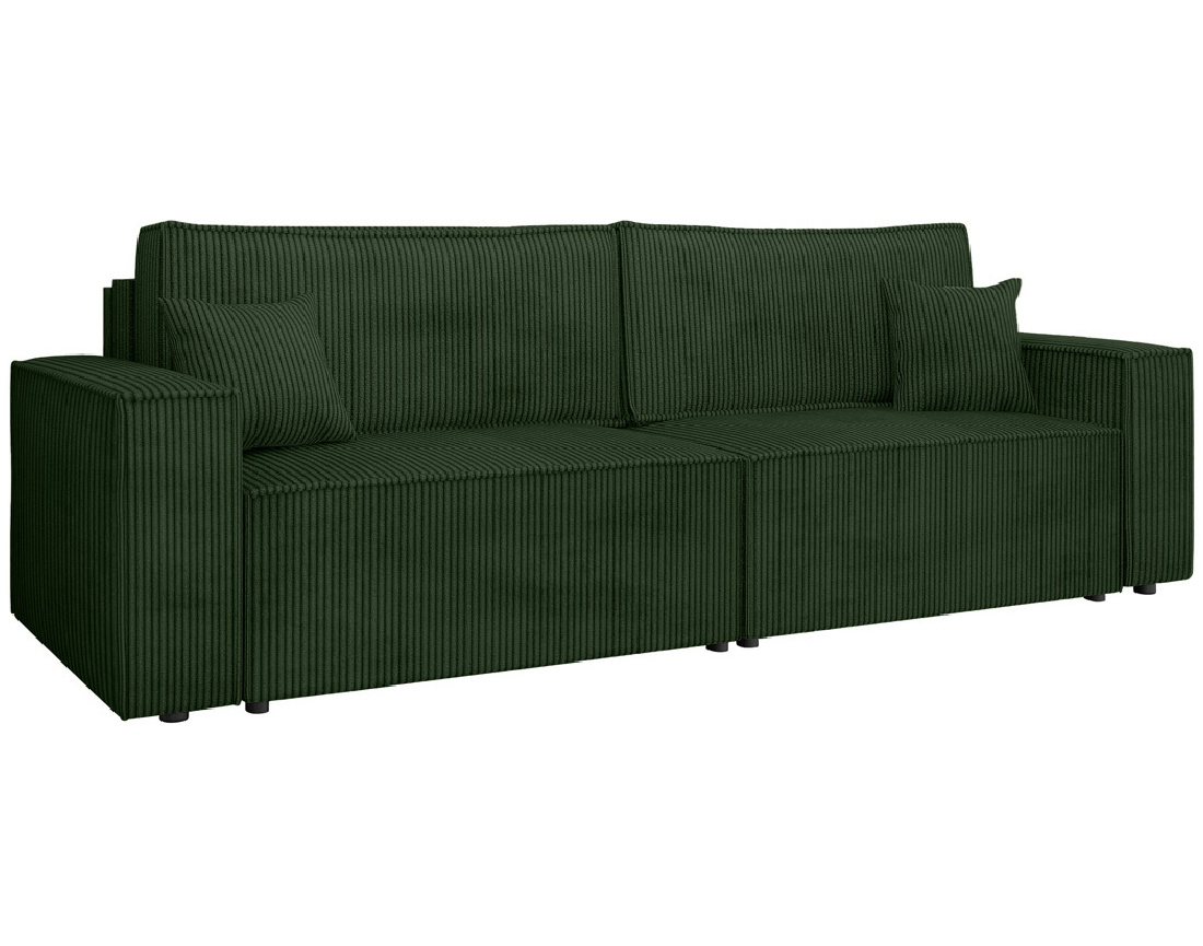 Canapé droit 3 places convertible avec coffre en velours côtelé Cezanne