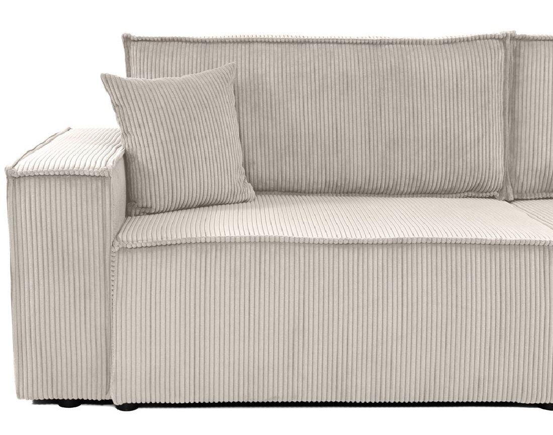 Canapé droit 3 places convertible avec coffre en velours côtelé Cezanne