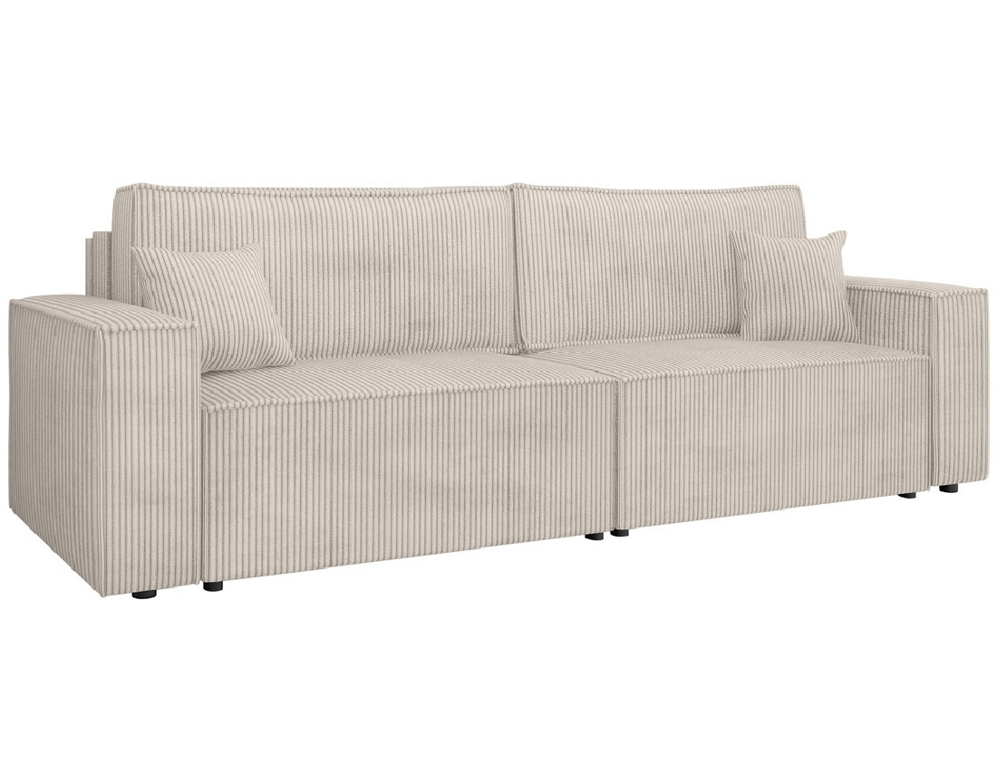 Canapé droit 3 places convertible avec coffre en velours côtelé Cezanne