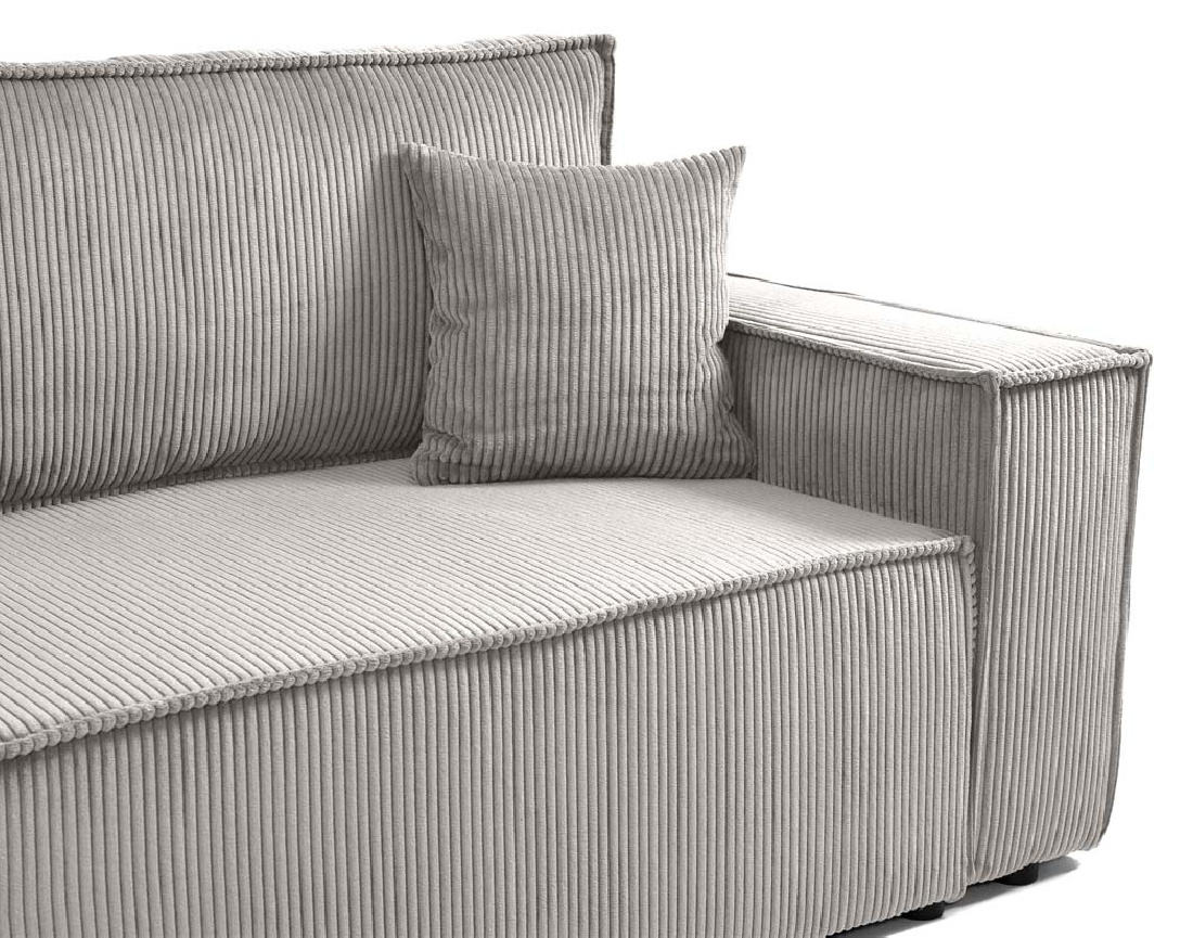 Canapé droit 3 places convertible avec coffre en velours côtelé Cezanne