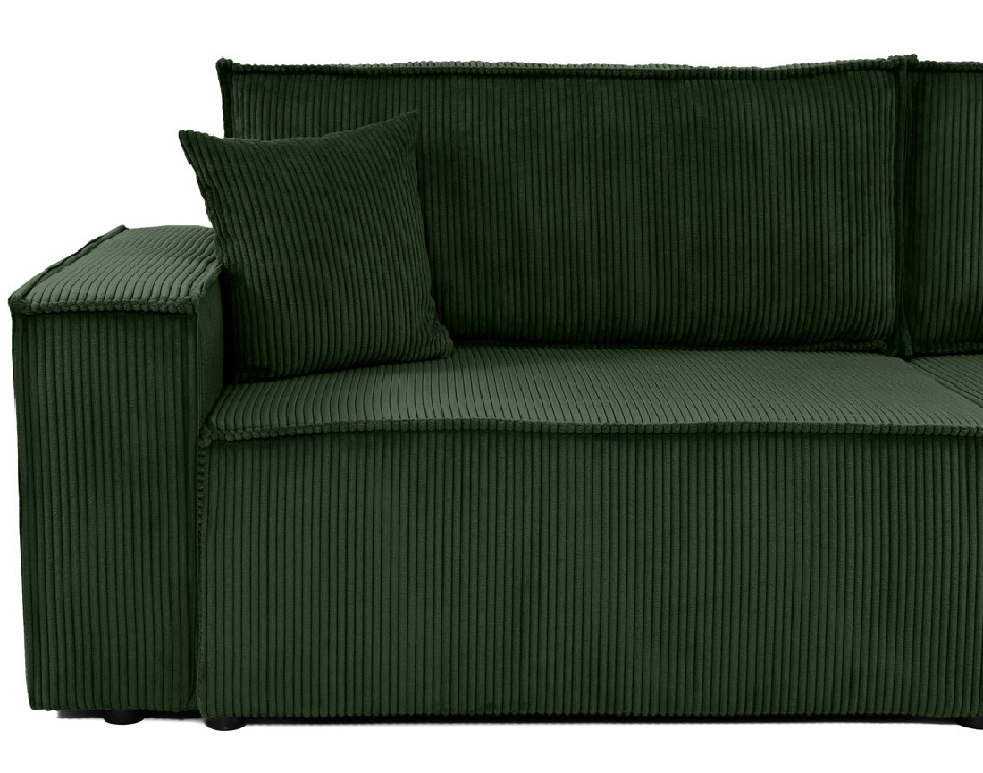 Canapé droit 3 places convertible avec coffre en velours côtelé Cezanne