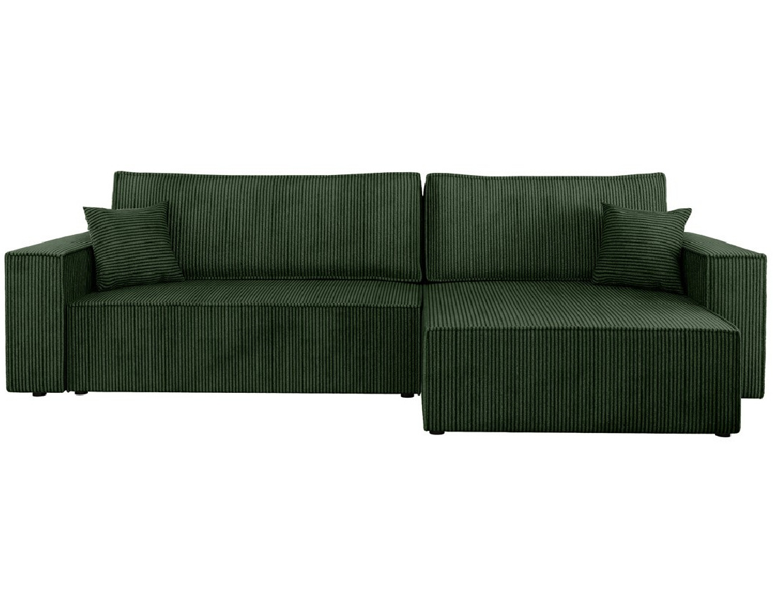 Canapé d'angle réversible 5 places convertible avec coffre en velours côtelé Cezanne