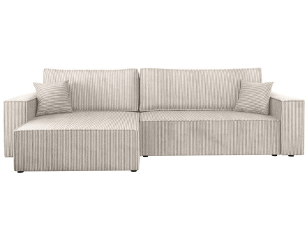 Canapé d'angle réversible 5 places convertible avec coffre en velours côtelé Cezanne