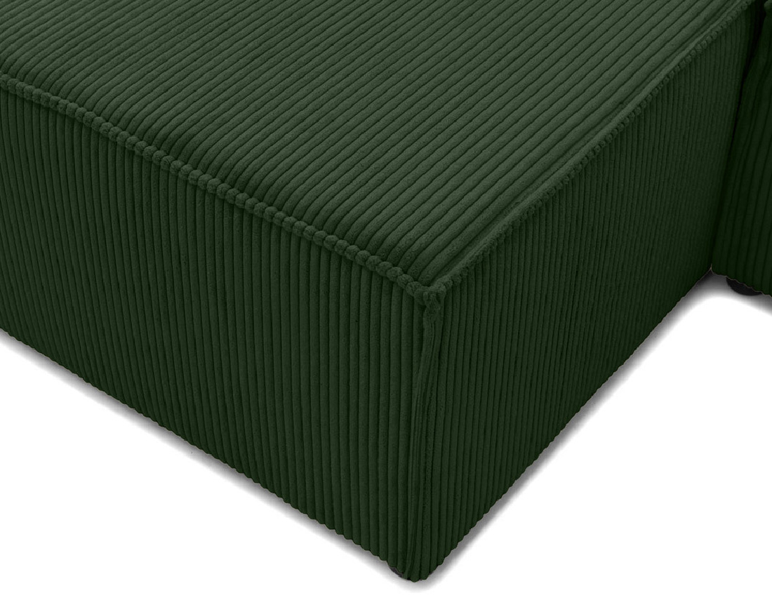 Canapé d'angle réversible 5 places convertible avec coffre en velours côtelé Cezanne